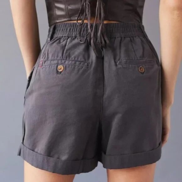 BDG Kelly High Waisted Chino Short Deep Green - Picture 4 of 6